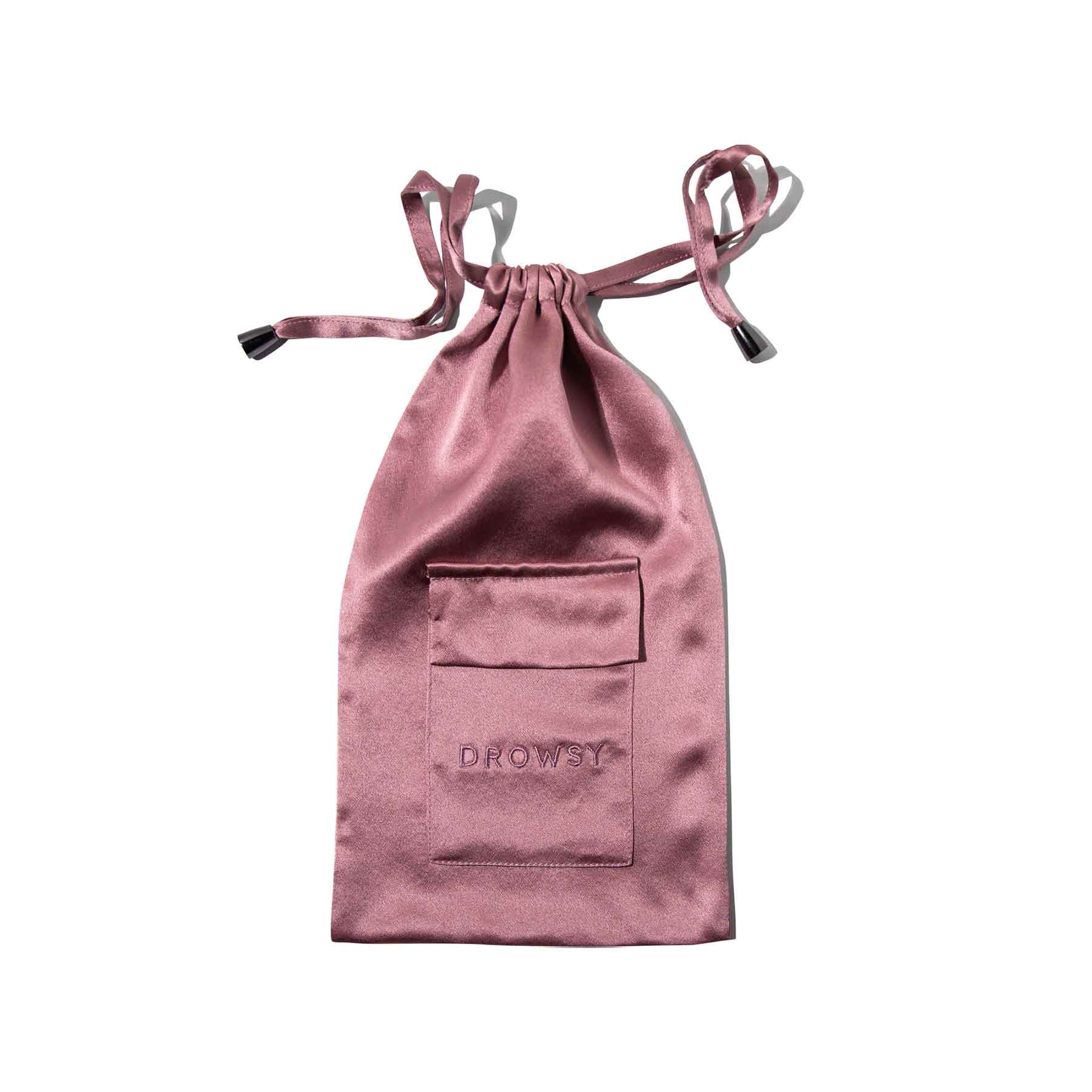 Drowsy Sleep Co. Rose silk carry pouch for silk eye mask protection