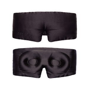 Two Black Jade - Eyelash Protecting Masks by us.drowsysleepco are shown on a white background—one displays the brand, and the other reveals contoured eyecups and padded sockets for eyelash protection.