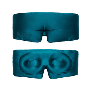 The Green Sapphire - Eyelash Protecting Mask by us.drowsysleepco is shown front and back. The smooth front has “DROWSY” embroidery, while the back features padded eye contours and a nose opening for comfort.