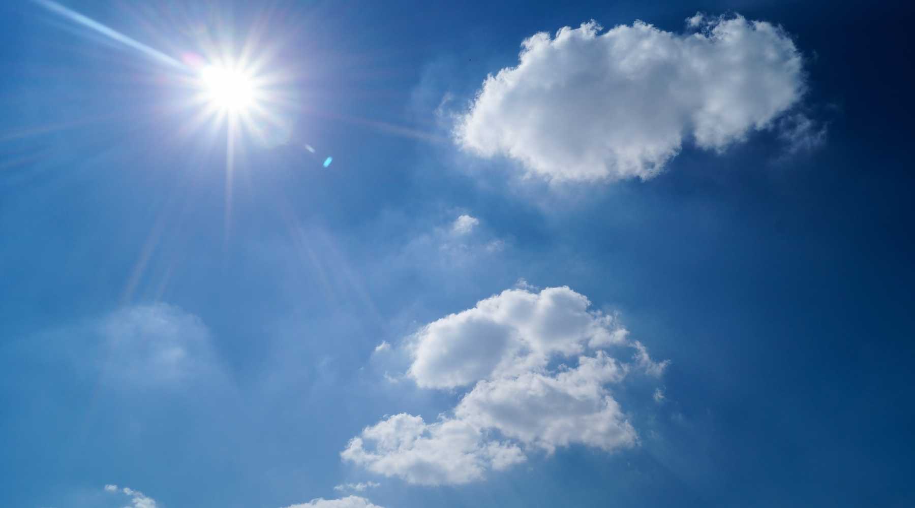 White Fluffy Clouds with blue sky