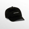 The Drowsy Silk Cap - Black Jade by Drowsy features DROWSY embroidered in white on the front, making it a stylish choice for outdoor workouts or sunny days. Shown against a plain white background.