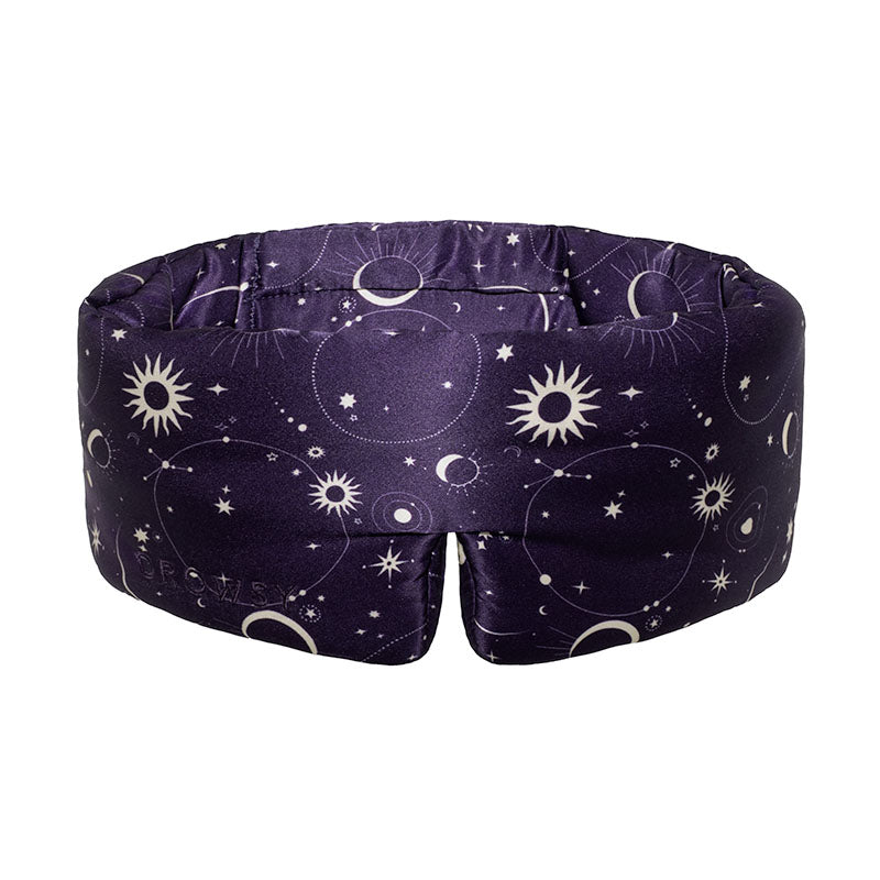 Cosmic patterned Drowsy silk sleep mask on white background
