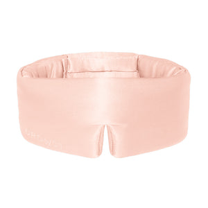 Light pink Drowsy silk sleep mask on a white background